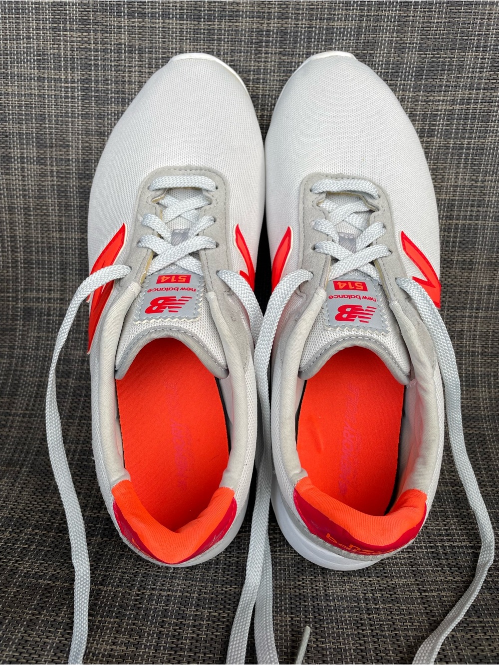 New Balance Women's 514v1 Cush+ Sneakers Silver/Coral Red Athletic Shoes Sz 10 - Picture 11 of 11